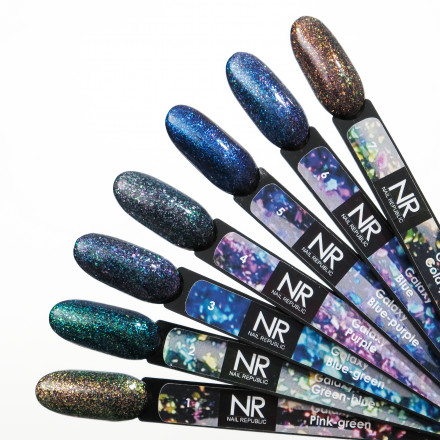 NAIL REPUBLIC   Гель-лак с хлопьями Юки   10мл   Galaxy   #03